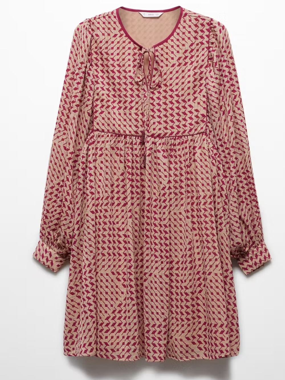 Mango Pink Print Mini Dress